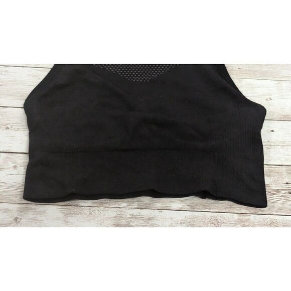 Zella Body Womens Size XS Black Cutout Ribbed Racerback Pullover Sports Bra - Picture 2 of 6